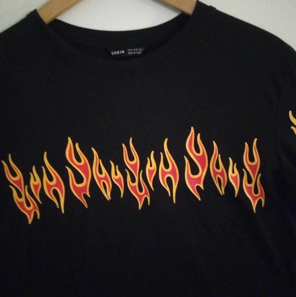 SHEIN Hot Flames Tee UNISEX - Picture 6 of 6